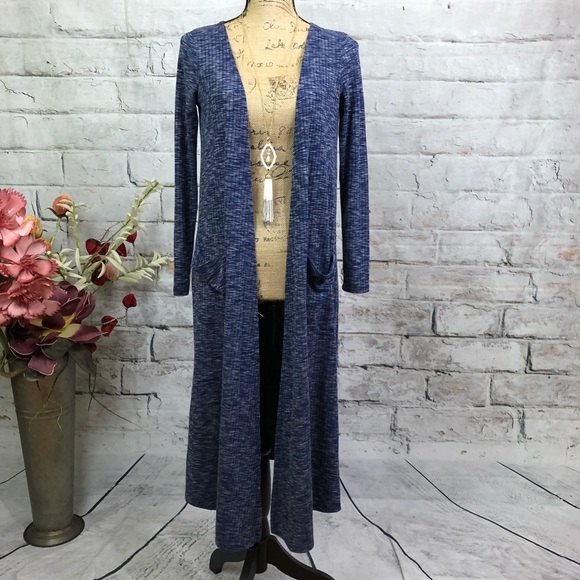 LuLaRoe Sweaters - LuLaRoe Sarah Heathered Blue Sarah Duster Cardigan